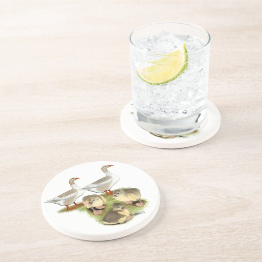 Spitz Gänse Getränkeuntersetzer (Seite)