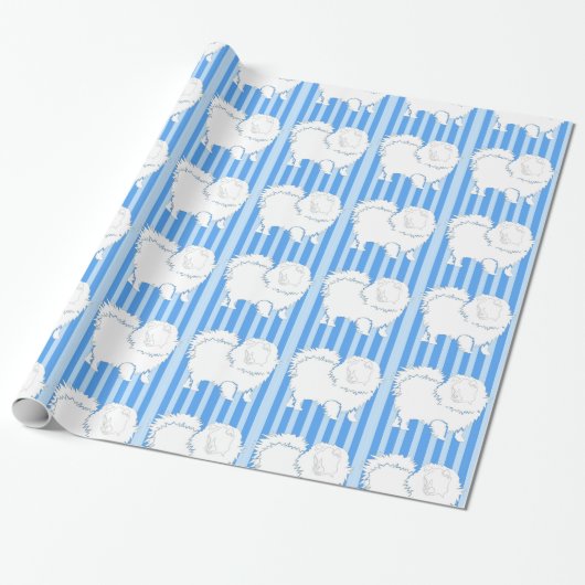Spitz Geschenkpapier Blaue Streifen (Ungerollt)