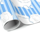 Spitz Geschenkpapier Blaue Streifen (Rolleneckpunkt)