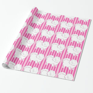 Spitz Geschenkpapier mit hellrosa Streifen