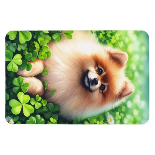 Spitz Grüne Kleeblätter flexibel Magnet (Horizontal)