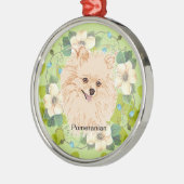 Spitz - grüner Blatt-Entwurf Silbernes Ornament (Links)