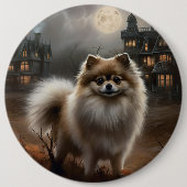 Spitz Halloween Beängstigend Button (Vorderseite)
