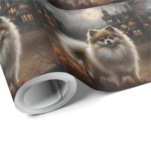 Spitz Halloween Beängstigend Geschenkpapier (Rolleneckpunkt)