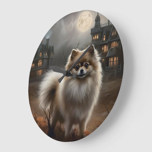 Spitz Halloween Beängstigend Große Wanduhr (Winkel)