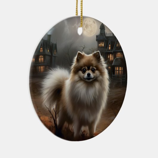 Spitz Halloween Beängstigend Keramik Ornament (Rechts)