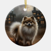 Spitz Halloween Beängstigend Keramik Ornament (Vorne)