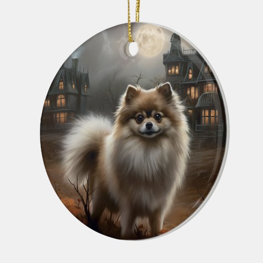 Spitz Halloween Beängstigend Keramik Ornament (Links)