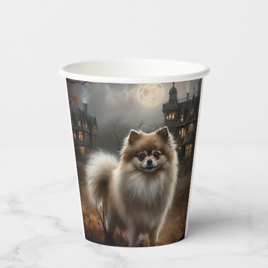 Spitz Halloween Beängstigend Pappbecher (Rückseite)