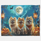Spitz Halloween Spooky Fleecedecke (Vorderseite (Horizontal))