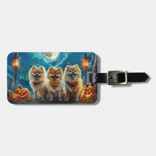 Spitz Halloween Spooky Gepäckanhänger (Vorderseite horizontal)