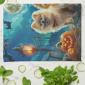 Spitz Halloween Spooky Geschirrtuch (Gefaltet)