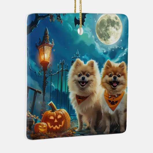 Spitz Halloween Spooky Keramikornament (Rechts)