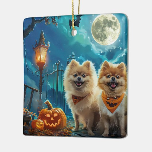 Spitz Halloween Spooky Keramikornament (Links)
