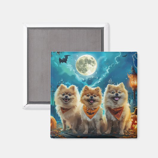 Spitz Halloween Spooky Magnet (Vorderseite/Rückseite)