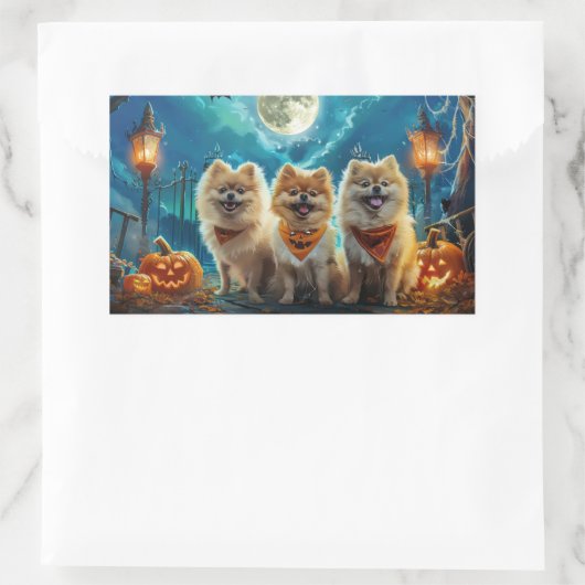 Spitz Halloween Spooky Rechteckiger Aufkleber (Tasche)