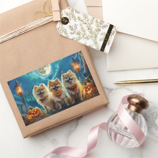 Spitz Halloween Spooky Rechteckiger Aufkleber (Schenken)