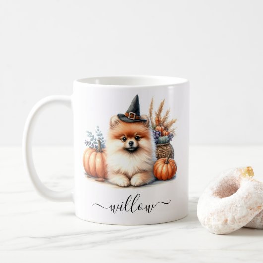 Spitz Halloween Tasse mit Personalisiertem Namen (Mit Donut)