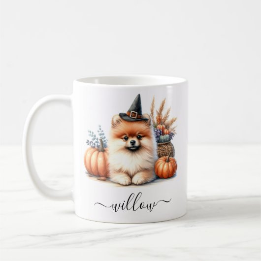 Spitz Halloween Tasse mit Personalisiertem Namen (Links)