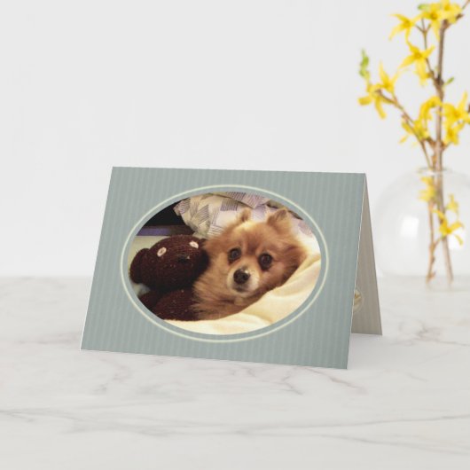 Spitz Happy Birthday wünscht Karte (Gelbe Blume)