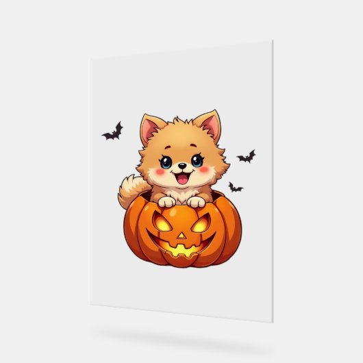 Spitz Happy Halloween Kürbis Classic T-S Acrylschild (Winkel)