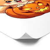 Spitz Happy Halloween Kürbis Classic T-S Poster (Ecke)