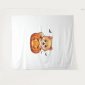 Spitz Happy Halloween Kürbis Classic T-S Wandteppich (Vorderseite (Horizontal))