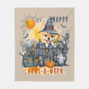 Spitz Happy Howl-o-ween Ghost Houses Funny Fleecedecke