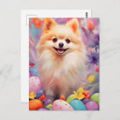 Spitz Happy Oaster Postkarte (Vorne/Hinten)