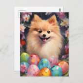 Spitz Happy Oaster Postkarte (Vorne/Hinten)