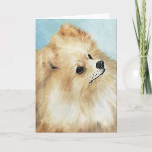 "Spitz Head Study" Grußkarte für Hunde Karte (Vorderseite)