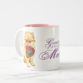 Spitz-Herz-Mama Zweifarbige Tasse (Vorderseite Links)