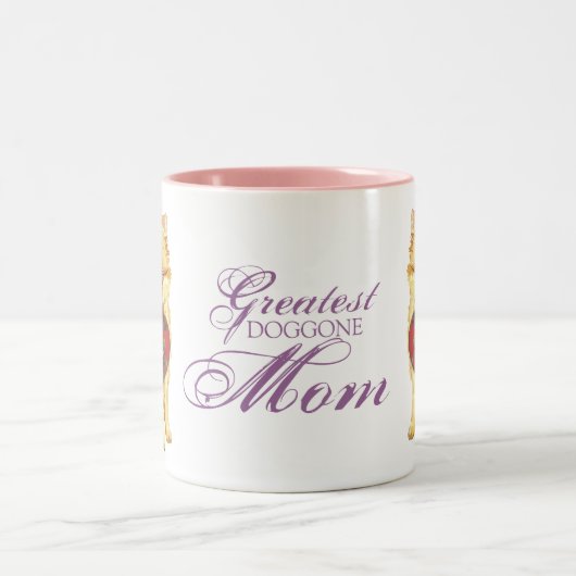 Spitz-Herz-Mama Zweifarbige Tasse (Mittel)