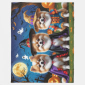 Spitz Hogs Pumpkin Halloween Funny Fleecedecke (Vorderseite)