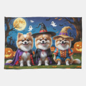 Spitz Hogs Pumpkin Halloween Funny Geschirrtuch (Horizontal)