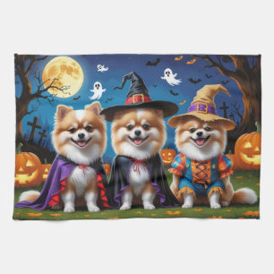 Spitz Hogs Pumpkin Halloween Funny Geschirrtuch