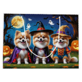 Spitz Hogs Pumpkin Halloween Funny Große Geschenktüte (Rückseite)