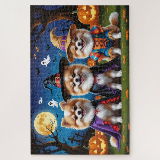 Spitz Hogs Pumpkin Halloween Funny Puzzle (Vertikal)