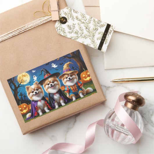 Spitz Hogs Pumpkin Halloween Funny Rechteckiger Aufkleber (Schenken)