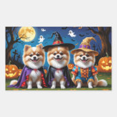 Spitz Hogs Pumpkin Halloween Funny Rechteckiger Aufkleber (Vorderseite)