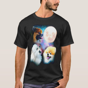 Spitz Howling Moon Drei Wolfen Moon T-Shirt