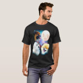 Spitz Howling Moon Drei Wolfen Moon T-Shirt (Vorne ganz)
