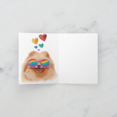 Spitz Hund am Herztag Valentinstag Karte (Innenseite)