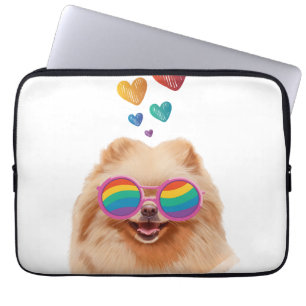 Spitz Hund am Herztag Valentinstag Laptopschutzhülle