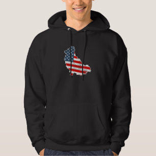 Spitz Hund American Flag Patriotic Haustier 4. Hoodie