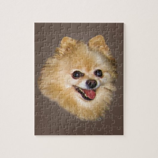 Spitz-Hund auf Brown-Puzzlespiel Puzzle (Vertikal)