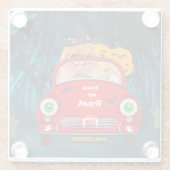 Spitz Hund Autofahren Auto Beängstigend Halloween Glasuntersetzer (Rückseite)