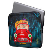 Spitz Hund Autofahren Auto Beängstigend Halloween Laptopschutzhülle (Vorderseite Links)