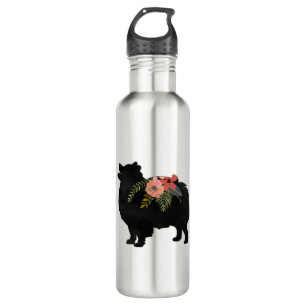 Spitz Hund Breed Boho Silhouette Edelstahlflasche