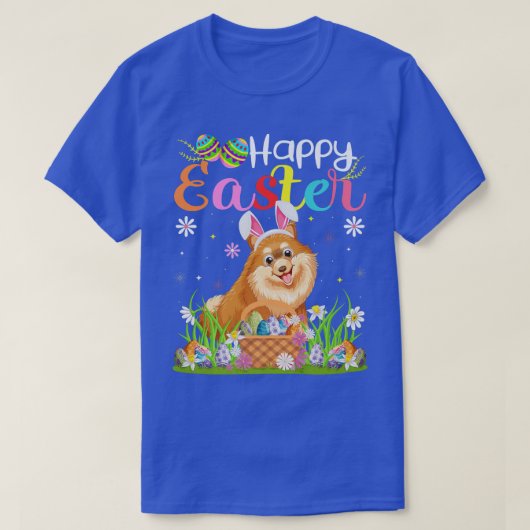 Spitz Hund Bunny Egg Hunt Funny Spitz Hap T-Shirt (Design vorne)